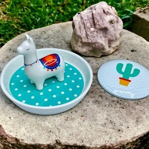 🌺Colorful Ring Dish & Mirror Compact